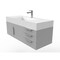Castello Usa Amazon 48" Wall Mounted  Gray Vanity With White Top And Chrome Handles CB-MC-48G-CHR-2056-WH - alternate 2